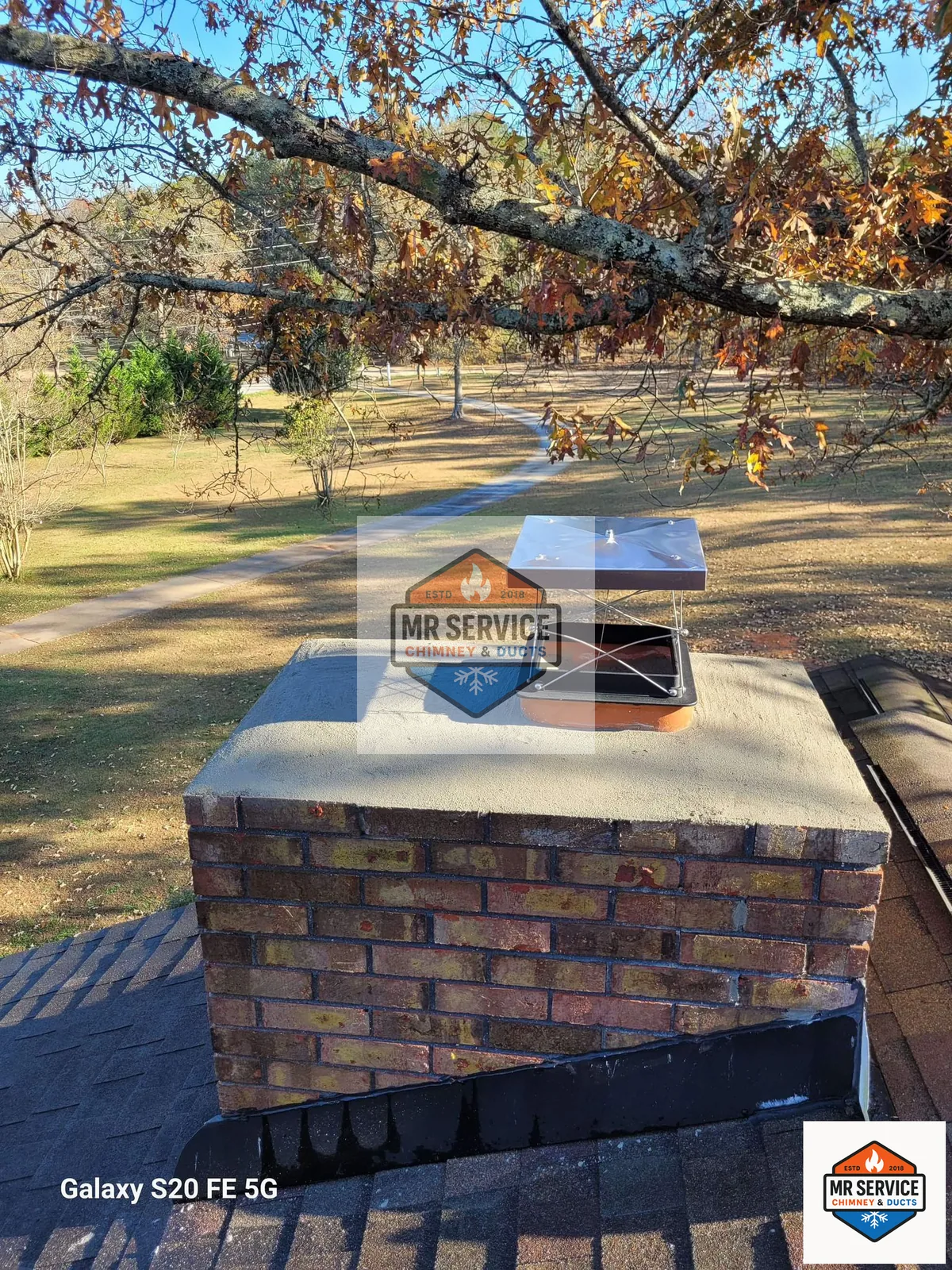 Finished chimney with fresh cap and crown work